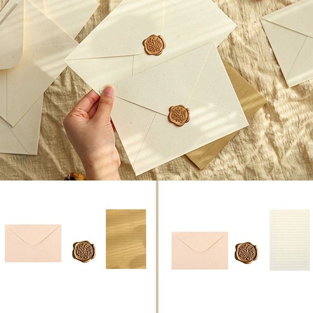 실링 스티커 화이트 편지지 DIY 세트 봉투 기념일
