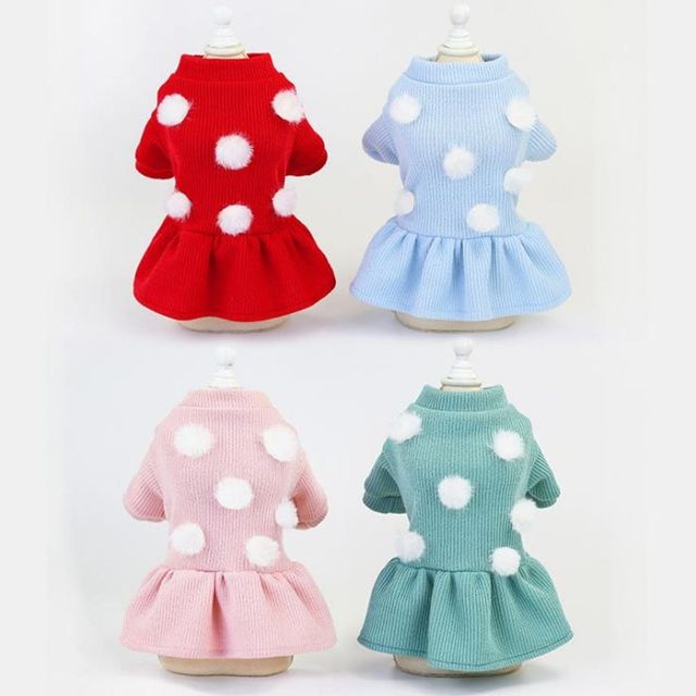 반려동물 강아지 니트 원피스 스커트 옷