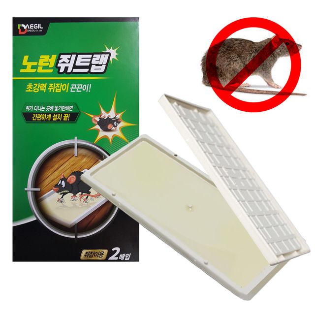 노런 초강력 쥐잡이 쥐덫 끈끈이트랩 2매 쥐잡