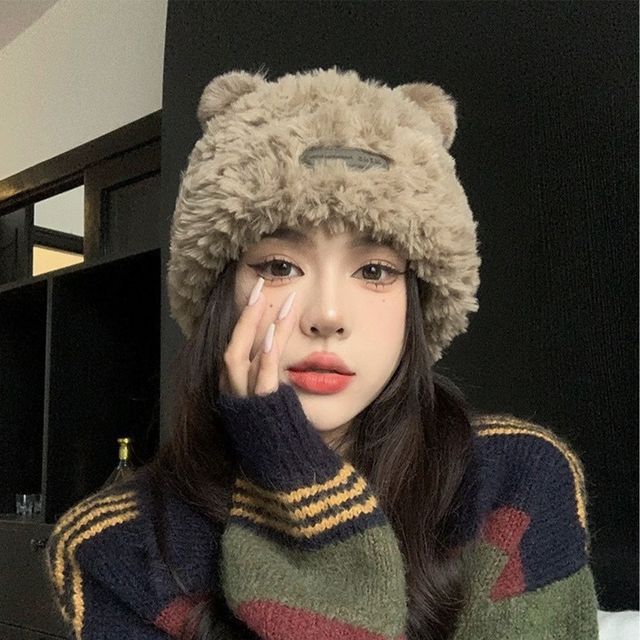 겨울 털 모자 곰돌이 비니 4color LM-1004669