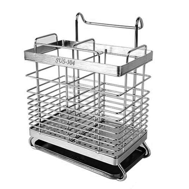 벽걸이 겸용 스탠드 대형 스텐 수저통 젓가락통