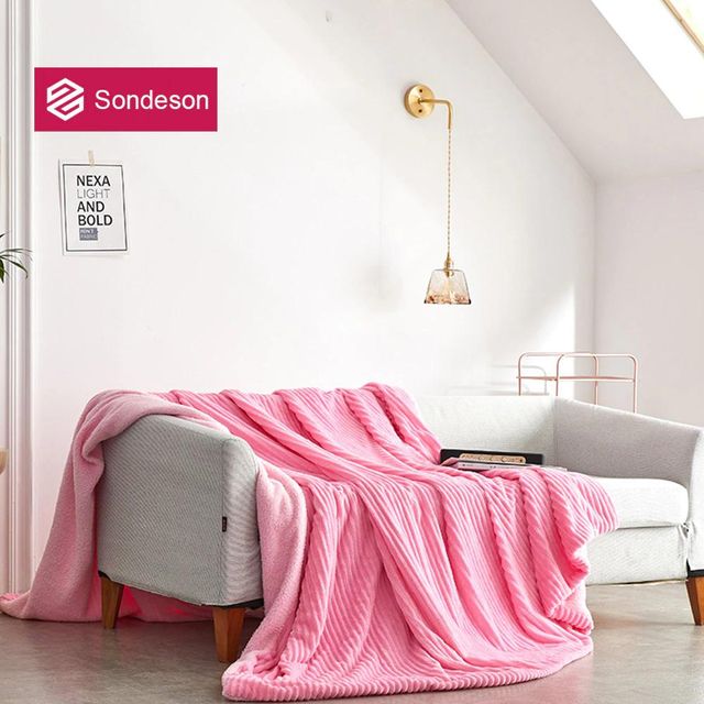 [해외] Sondeson 여성 현대 소프트 핑크 담요 매직 플리스 듀