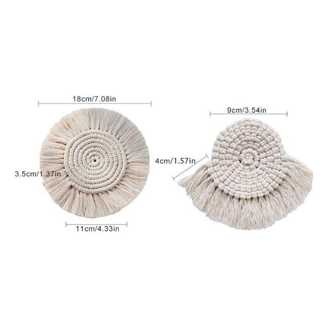 북유럽 스타일 수제 컵받침 식탁보 매트