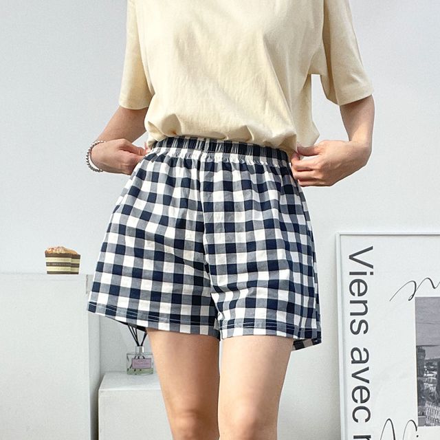 체크 반바지 데일리 이지웨어 SBO-1008460