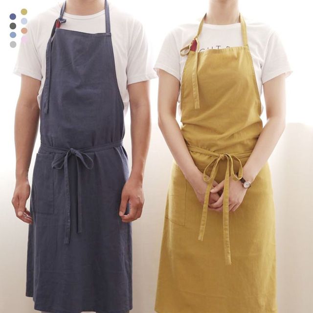 키밍 예쁜 린넨 코튼 앞치마 주방용 8컬러 선택 가능