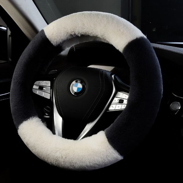자동차 핸들커버 겨울 털 핸들커버 극세사 포근 따뜻
