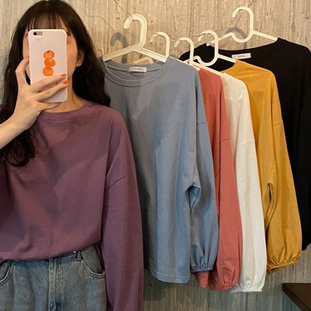 여성 손목 밴딩 긴팔 티셔츠 URK-038