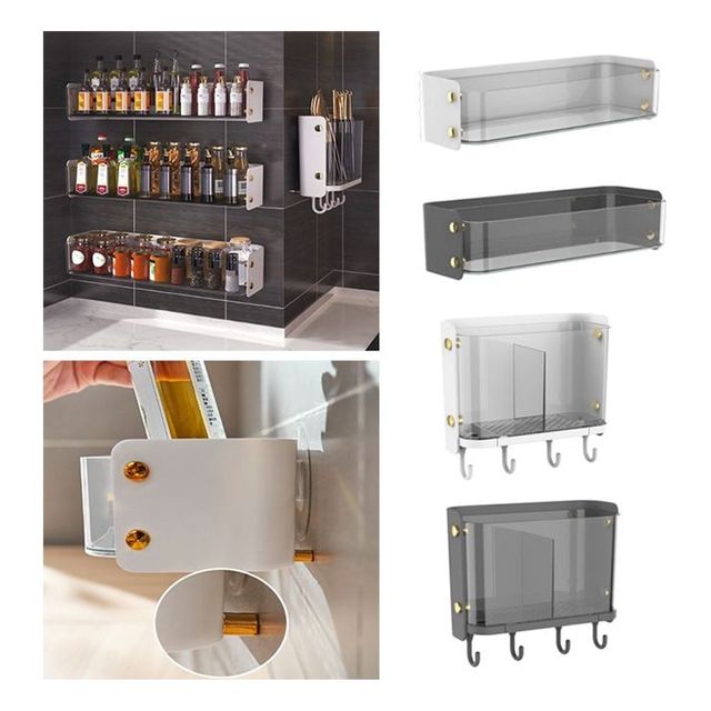 키밍 공간 절약 벽걸이 양념통 수납 선반 주방 정리용품