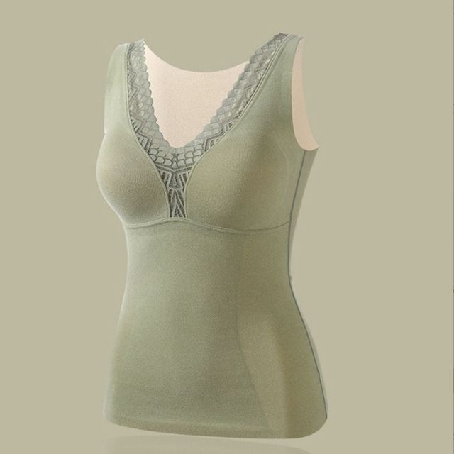 따뜻한 기모 민소매 브라탑 겨울 이너웨어 여성 속옷