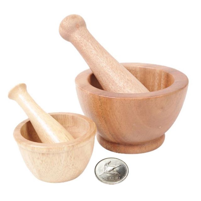 페어프렌즈 원목 미니절구 공이 세트 2종 나무 약초