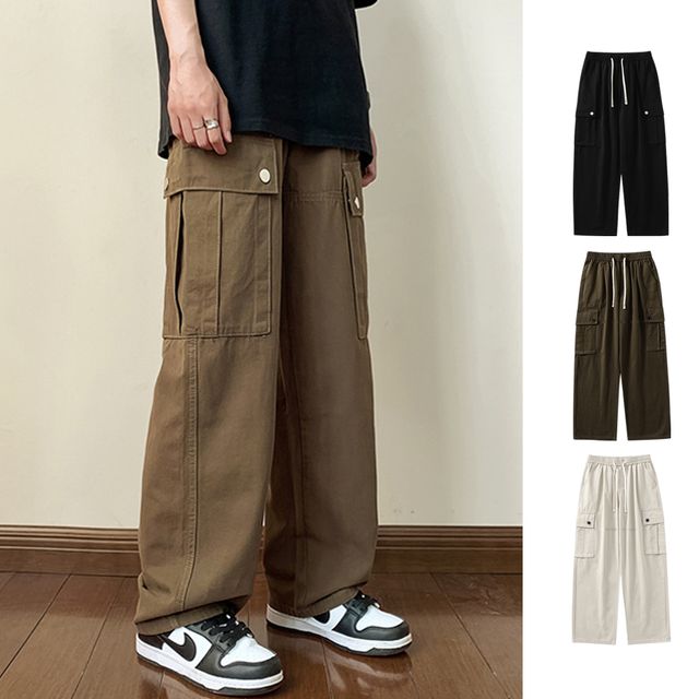 남성 카고팬츠 와이드 밴딩 캐주얼 워크 면바지 3컬러