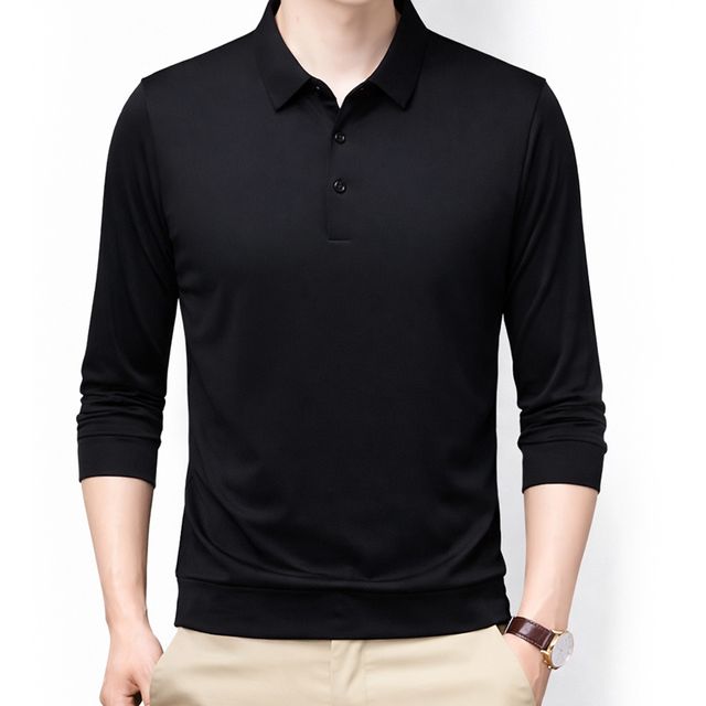 남자 카라티 40대남자 데일리 티셔츠 간절기 단추 긴팔티 3컬러