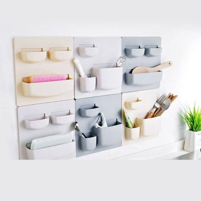 사각 월포켓 소품 정리함 수납 홀더 벽부착형