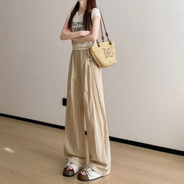 허리밴딩 초경량 와이드레그 팬츠 UC-0187