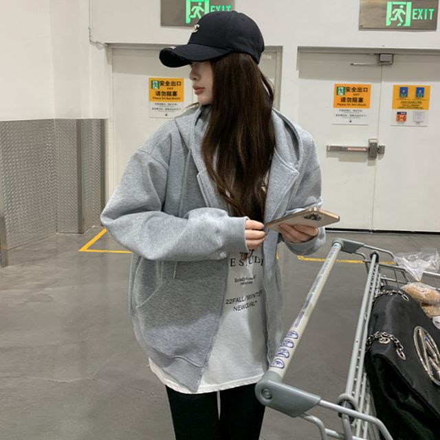 남녀공용 오버핏 베이직 후드집업 OSM-1005825