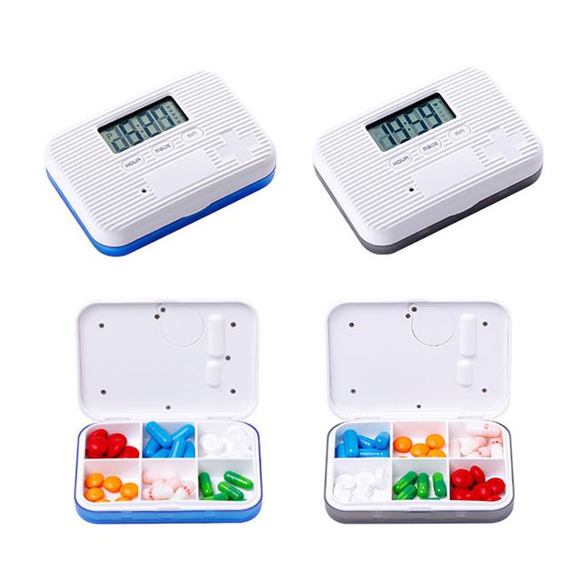 알람 소품 수납케이스 약통 휴대용 미니 타이머 6칸