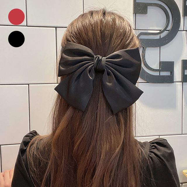 여성 실크 헤어 빅 리본 자동핀 URK-287
