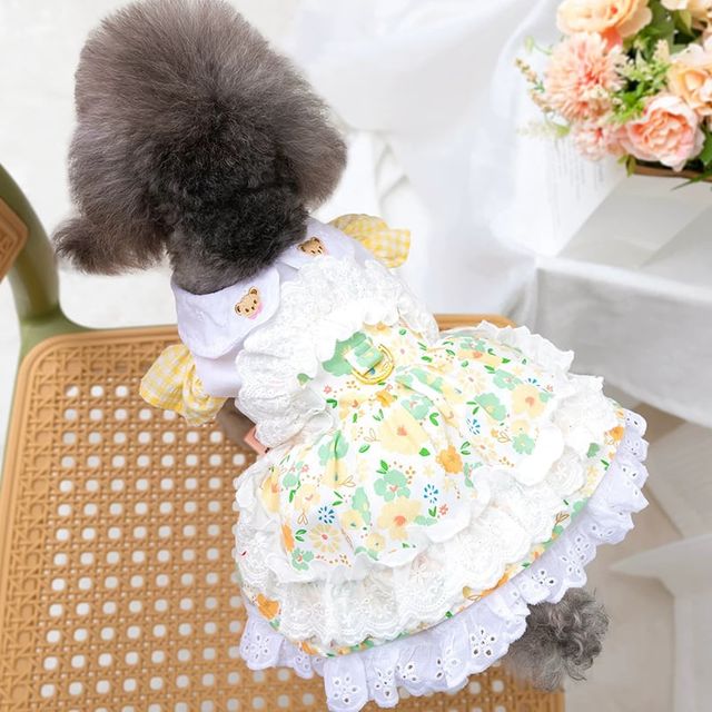 강아지 플라워 원피스 고양이 드레스 치마 애견옷 반려동물의류 외출옷