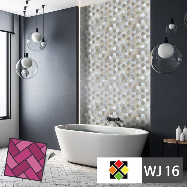 두께4T 스티커타일 WJ16 혼합육각 DIY 점착타일