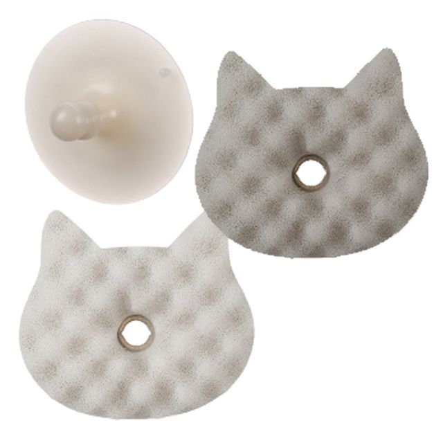 장만A705 흡착판거치대 포함 고양이 수세미 스펀지 2개 양면 실리콘