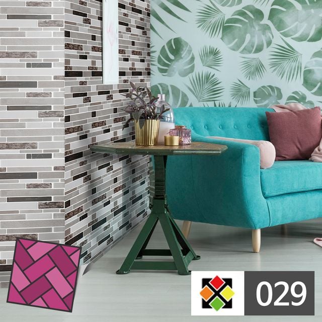 스티커타일 029 혼합벽돌 데코타일 스티커 벽지