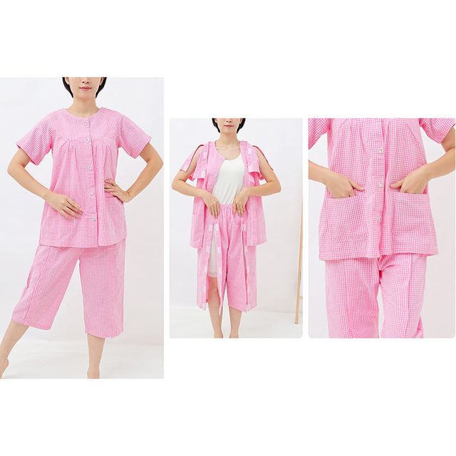 여름 환자복 찍찍이 반팔 상의 유니품 요양복 병원복