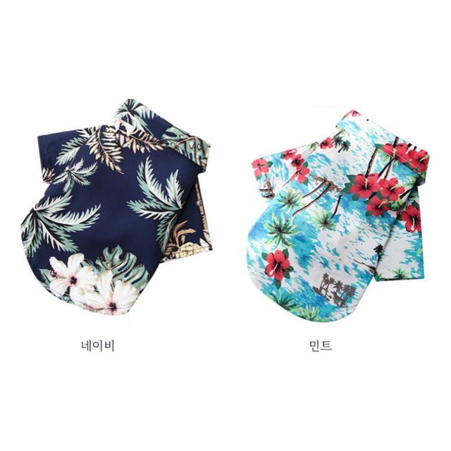 애견바캉스룩 하와이안 강아지 여름 남방 셔츠 얇은옷
