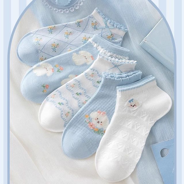 키밍 여자 캐릭터 양말 5세트 발목양 선물 단목 삭스