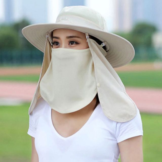 넓은 챙 자외선 차단 썬캡 모자 입가림 탈부착형