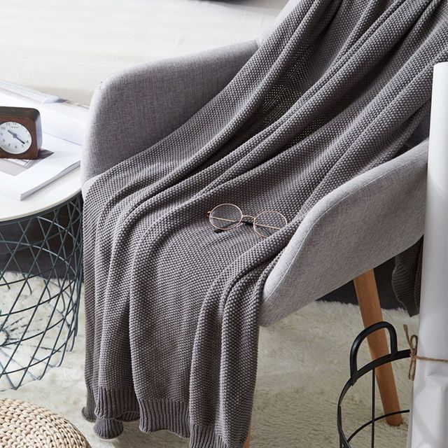 부드러운 니트 무릎 담요 캠핑 사무실용 휴대용 블랭킷
