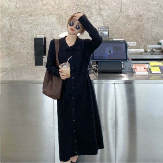 컴포트 핏 랩 니트 롱원피스 SWC-1006362