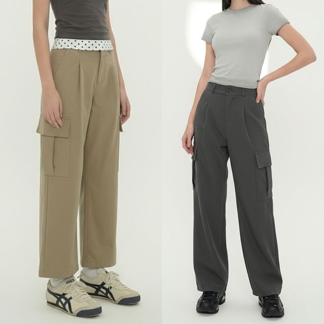 2단기장 숏/롱 뒷밴딩 핀턱 카고 슬랙스팬츠 JEB-1006690