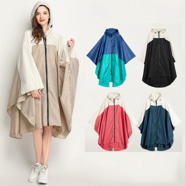 투톤컬러 바람막이 레인코트 비옷 판초 편션우비 우의