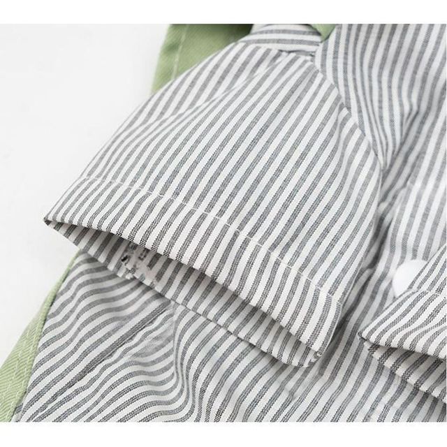 스트라이프 패턴 강아지 멜빵 올인원 애견 의류