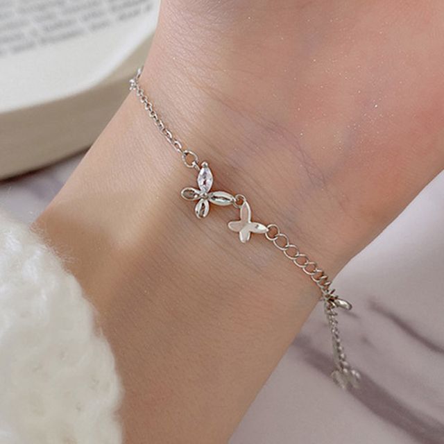 나비 큐빅 펜던트 팔찌 LM-0455