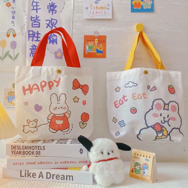 텐쯔 캔버스 토끼 미니 에코백 큐티 토트백 SD-260128