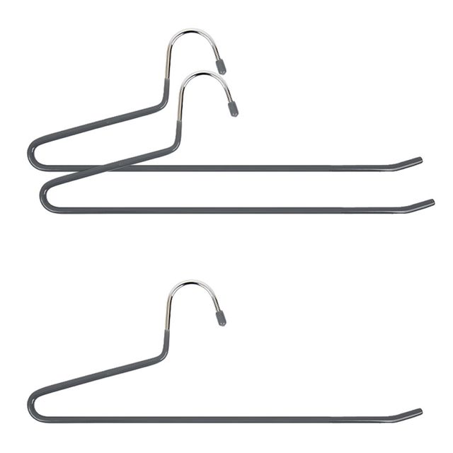 집앤412 논슬립 1단 바지지걸이 3P 옷걸이 그레이