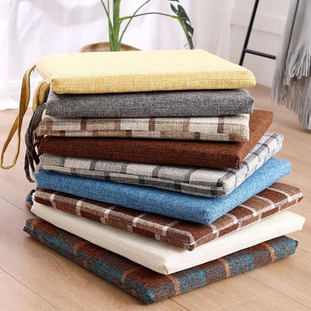 키밍 사각 방석 쿠션 린넨 사무실 매트 사계절용 편안한 착석감