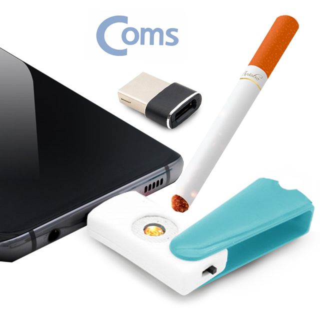 발열 필라멘트 C타입 USB 라이터 부싯돌 블루