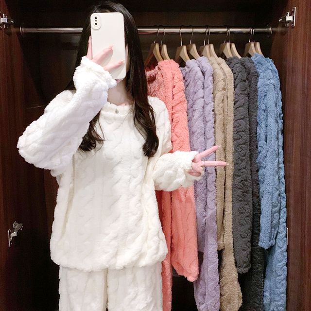 뿌뿌 소프트 양털 수면잠옷 상하세트 SD-1004692