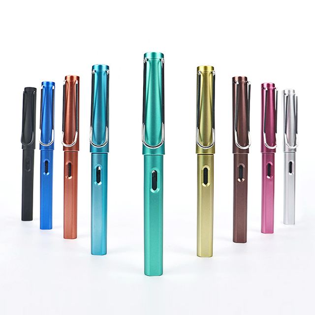 고급 스틸 만년필 잉크 볼펜 알루미늄 손글씨 펜 9종