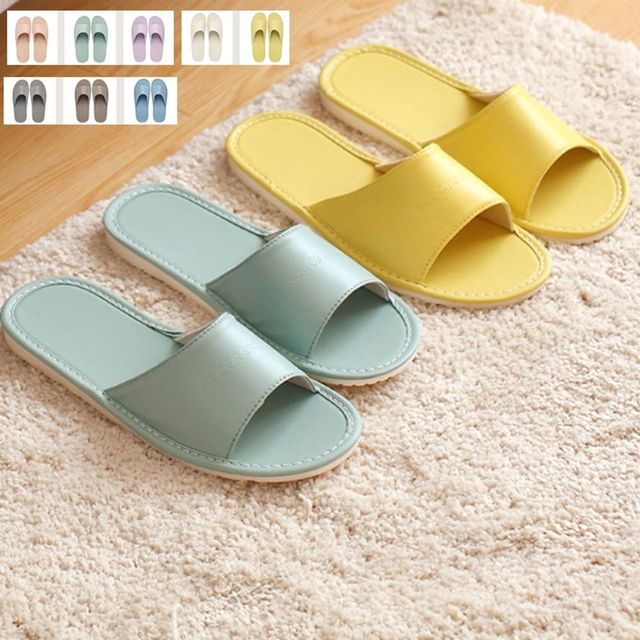 키밍 사계절 가죽 실내화 슬리퍼 남여 커플용 편안한 하우스 슈즈