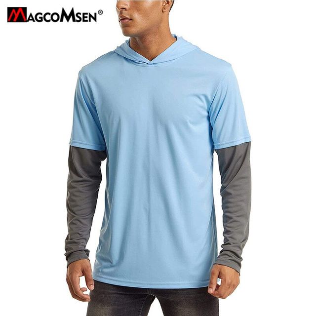 [해외] MAGCOMSEN-남성용 UPF 50 UV 보호 후드 티셔츠 야외
