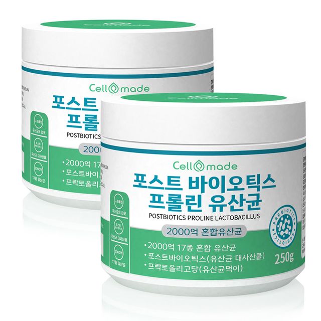 셀메이드 포스트바이오틱스 프롤린유산균 250g 2병