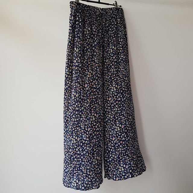 8부 플라워 바지 팬츠 1+1 쿨바지 여름바지 주름바지 꽃무늬 팬츠 홈웨어