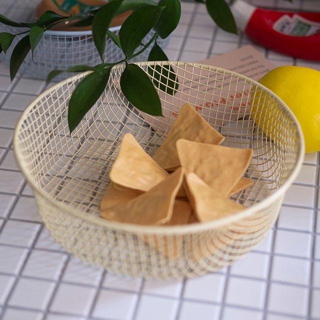 레트로 파스텔톤 원형 철제 바스켓 CHS-1005632