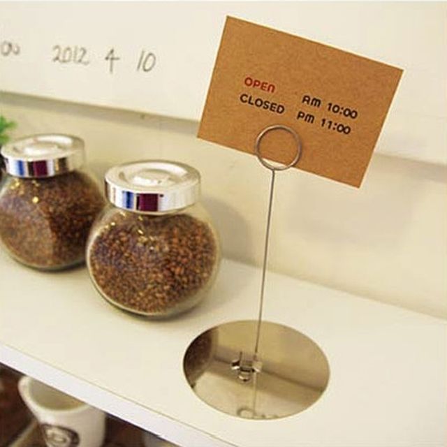 [ 원형스텐 메모꽂이 소형 2개 ] 안내꽂이 가격표 가격스텐드 가격표시 홍보대 명함꽂이 전시물 안내판 홍보판 전시회