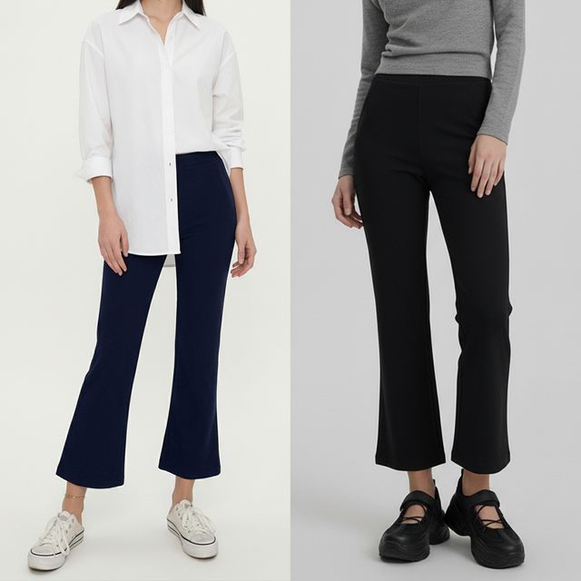 여성 스판 슬림 크롭 부츠컷 밴딩 팬츠 JEB-1007086