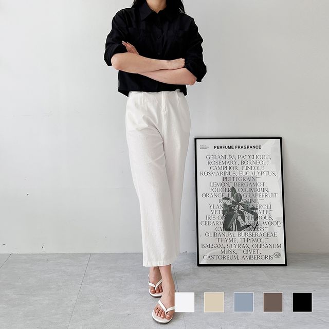 델라라 9부 린넨 포켓 통바지 SD-230350