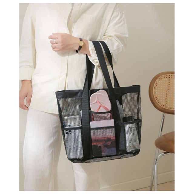 방수 메쉬가방 포켓 비치백 UC-0115